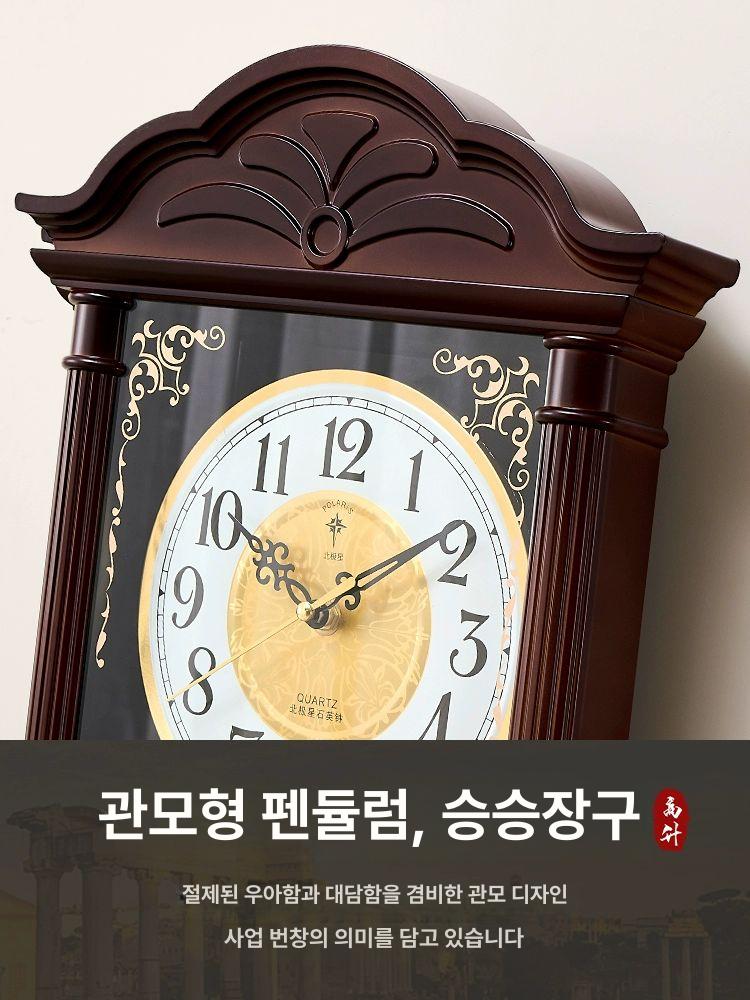 태엽식 추시계 앤틱 북유럽 엔틱괘종시계 빈티지 엔틱벽시계 옛날괘종시계 사무실 - 상세 이미지 2