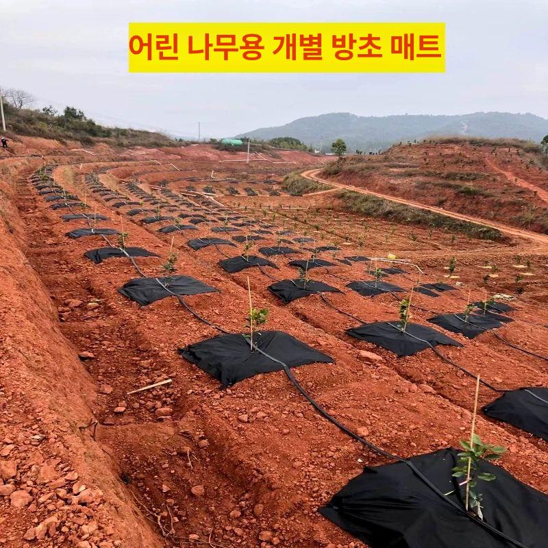 부직포 묘목제초매트 농사용 원예 과일나무 방초망 잡초방지매트 보온 - 상세 이미지 3