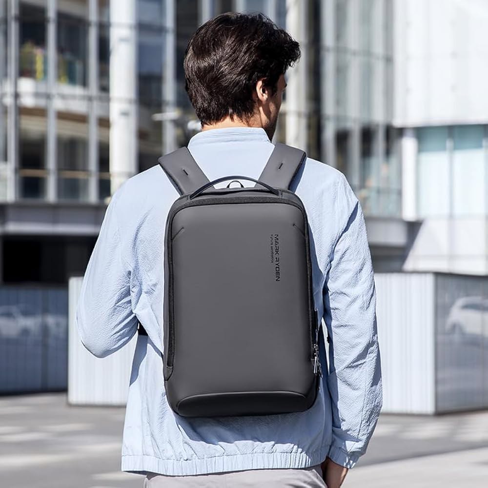 남성용 마크 라이든 백팩, 포트와 일상적인 있는 슬림 USB 방지 이상적인 사용에 프로페셔널 및 출퇴근, 사무실 여행 작업 쉘이 스크래치 백팩 비즈니스 노트북 방수 충전 - 상세 이미지 2