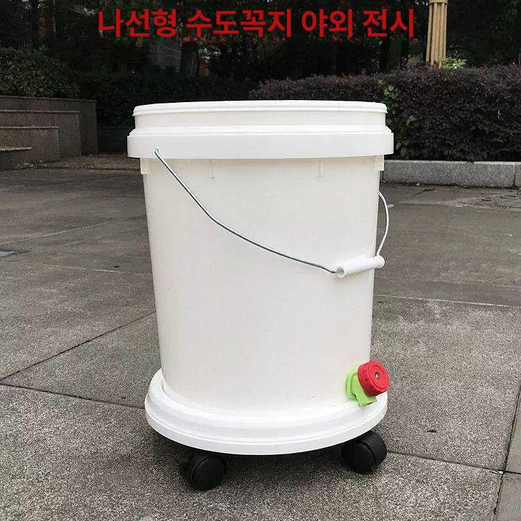 바퀴달린 쓰레기통 원형 카트 업소용 식당 음쓰통 청소 수거통 음식물통 다용도 - 상세 이미지 5