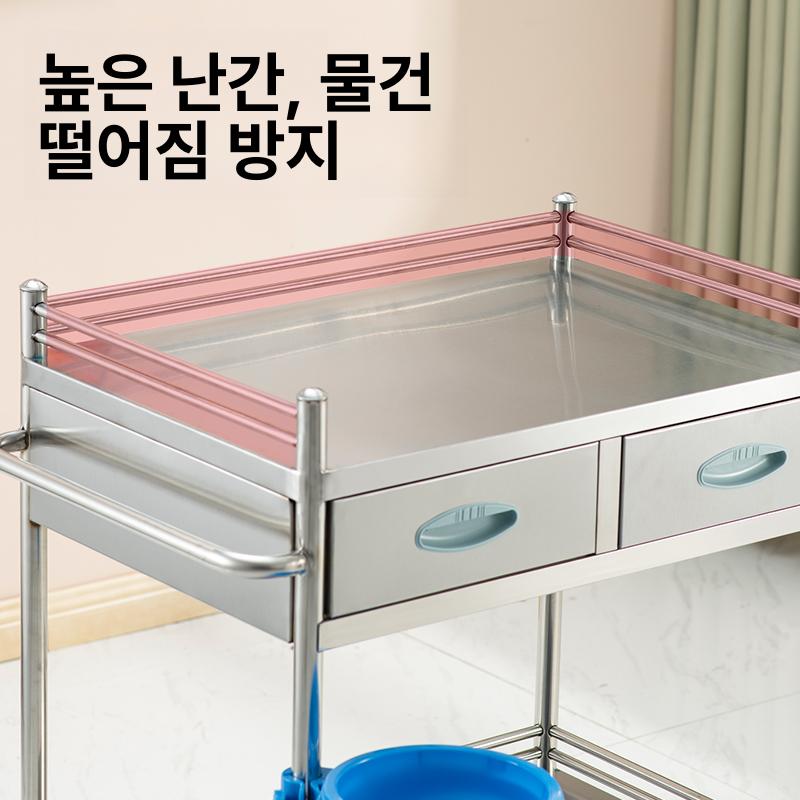 스테인레스 카트 병원 도구 테이블 메디컬 스틸 이동식 작업대 워크벤치 - 상세 이미지 3