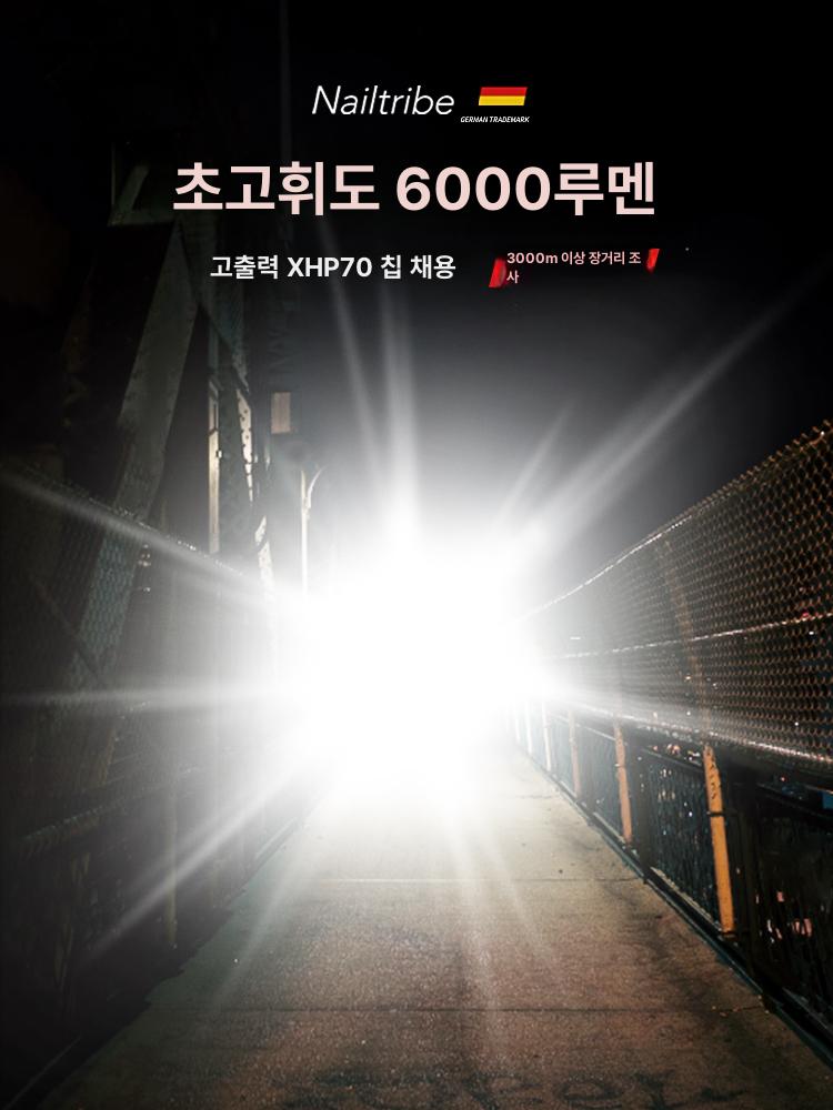 야간탐색 랜턴 캠핑 야외 헤드 활동 고출력 손잡이 작업 탐색등 등산 라이트 방수 충전 - 상세 이미지 3
