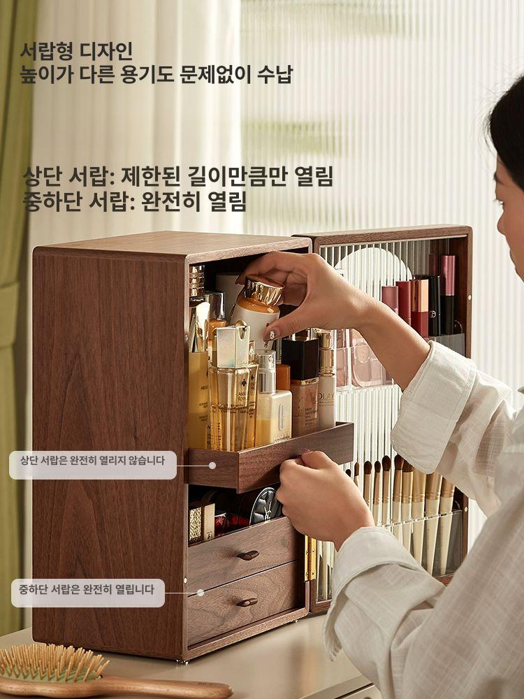 소형 원목수납함 우드박스 인테리어 엔틱 정리함 목재 주얼리 선반 사각 뚜껑 레트로 - 상세 이미지 4