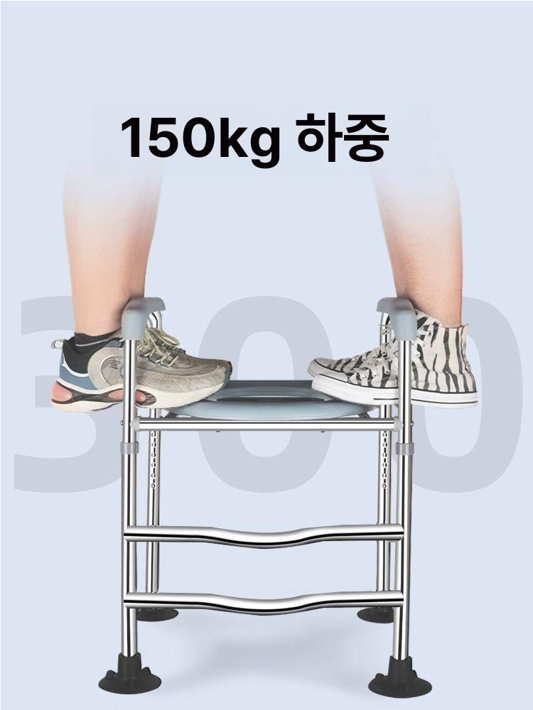 높이조절 변기 안전 욕실 미끄럼방지 화장실 난간 손잡이 환자용 어르신 레일 - 상세 이미지 3