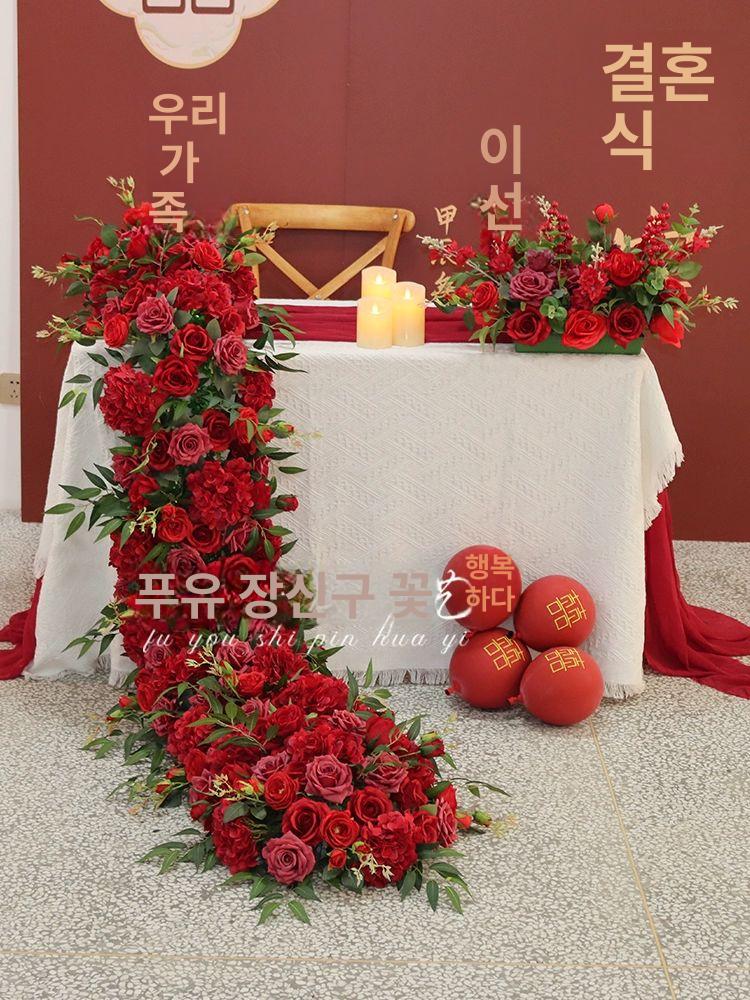 조화 가든아치 촬영소품 게이트 인조 야외 프레임 꽃장식 스탠딩 배경 촬영용 - 상세 이미지 4
