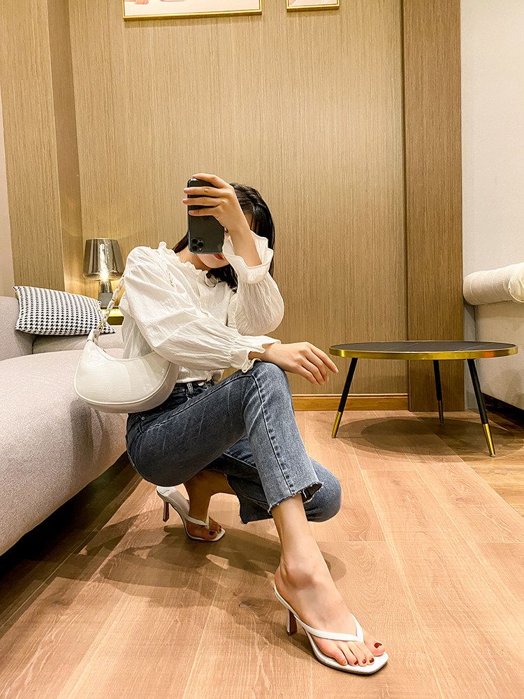 쪼리힐 데일리 통굽 뮬 키높이 샌들 여성쪼리 여자 여자쪼리 슬리퍼 여름 조리 편한 스트랩 블랙 8cm 플립플롭 34 - 상세 이미지 4