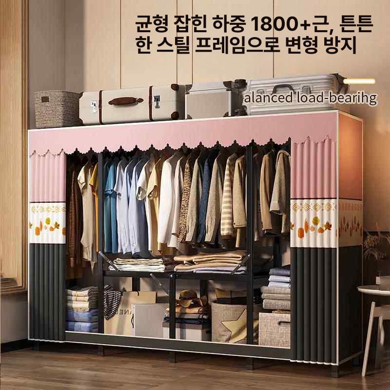 심플 접이식옷장 간이 자취방 패브릭 수납 기숙사 튼튼한 커버 간편조립 간편설치 - 상세 이미지 3