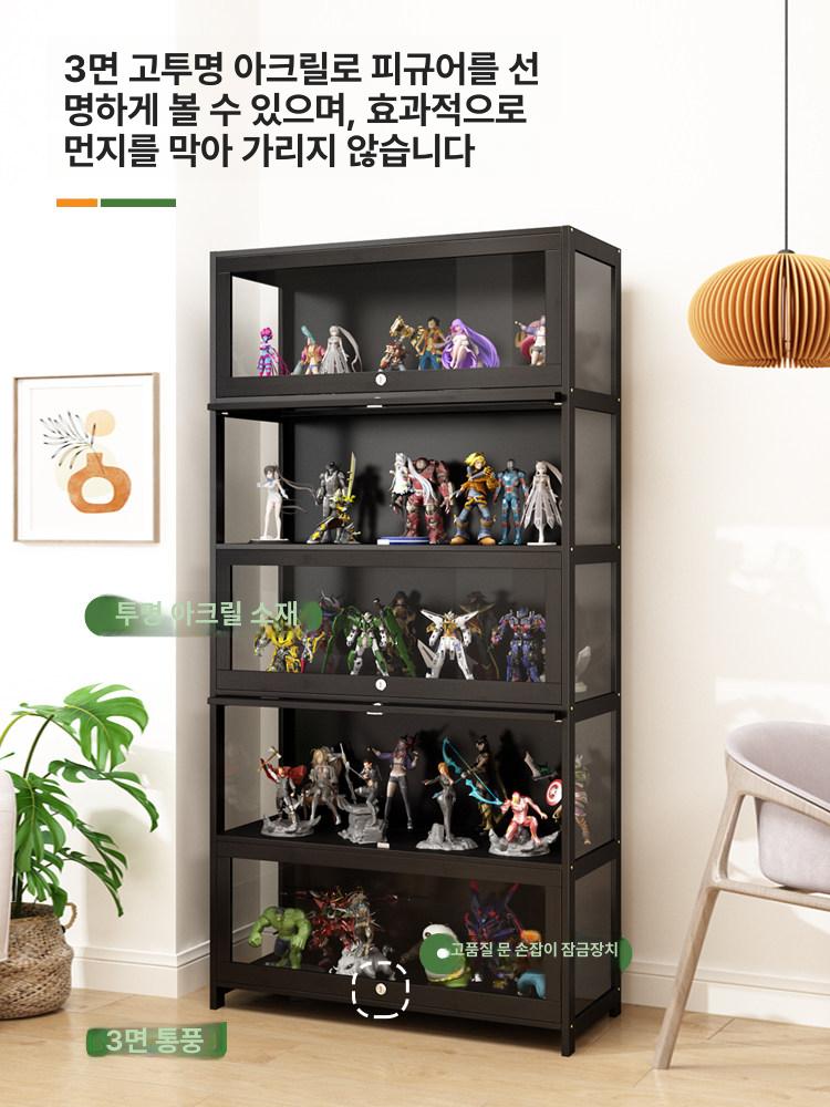피규어장식장 보관함 디스플레이 조명 전시장 거실 정리함 대형 전시용 아크릴 피규어 진열대 - 상세 이미지 2
