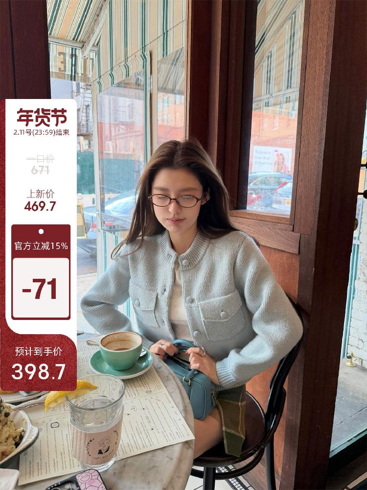 텍스쳐 여성용 간절기 기본 긴팔 루즈핏 허리길이 자켓 라운드넥 반팔 니트가디건 텍스처 가을 라이트 오트밀 (1차) S - 상세 이미지 2