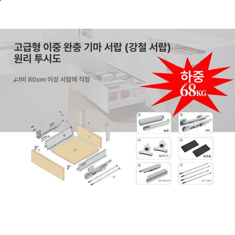 댐핑 서랍셋 옷장 미닫이 거울형 원룸 서랍장레일 장농 목공 광폭서랍 언더레일 - 상세 이미지 3