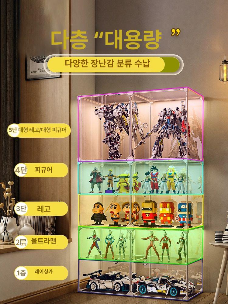 아크릴케이스 전시장 건담 피규어케이스 조명 쇼케이스 디스플레이 박스 보관 선반 - 상세 이미지 5