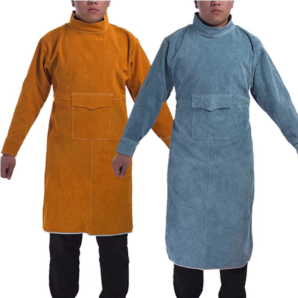 앞치마형 소가죽 안전복 방열복 방염 터틀넥 추가 안감 작업복 용접방호복 조끼 이미지 6