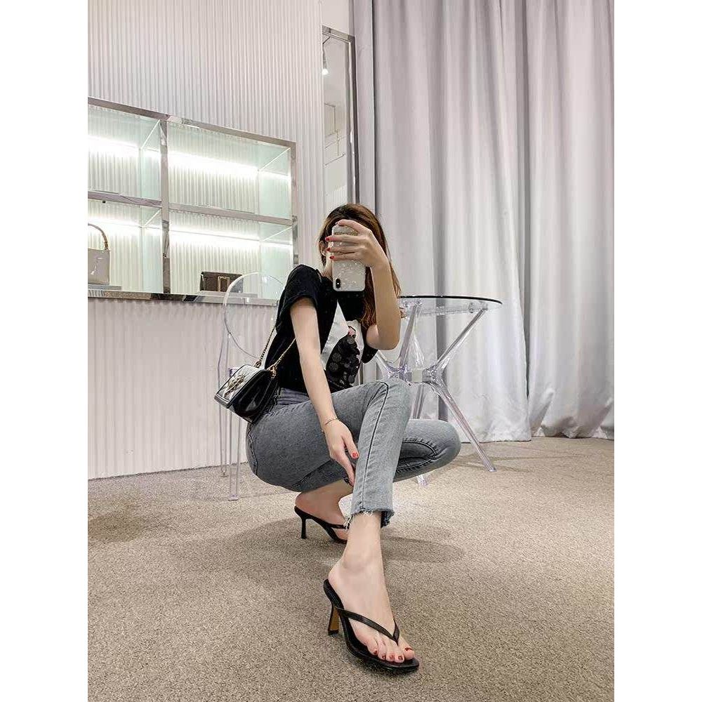 쪼리힐 데일리 통굽 뮬 키높이 샌들 여성쪼리 여자 여자쪼리 슬리퍼 여름 조리 편한 스트랩 블랙 8cm 플립플롭 34 - 상품 이미지