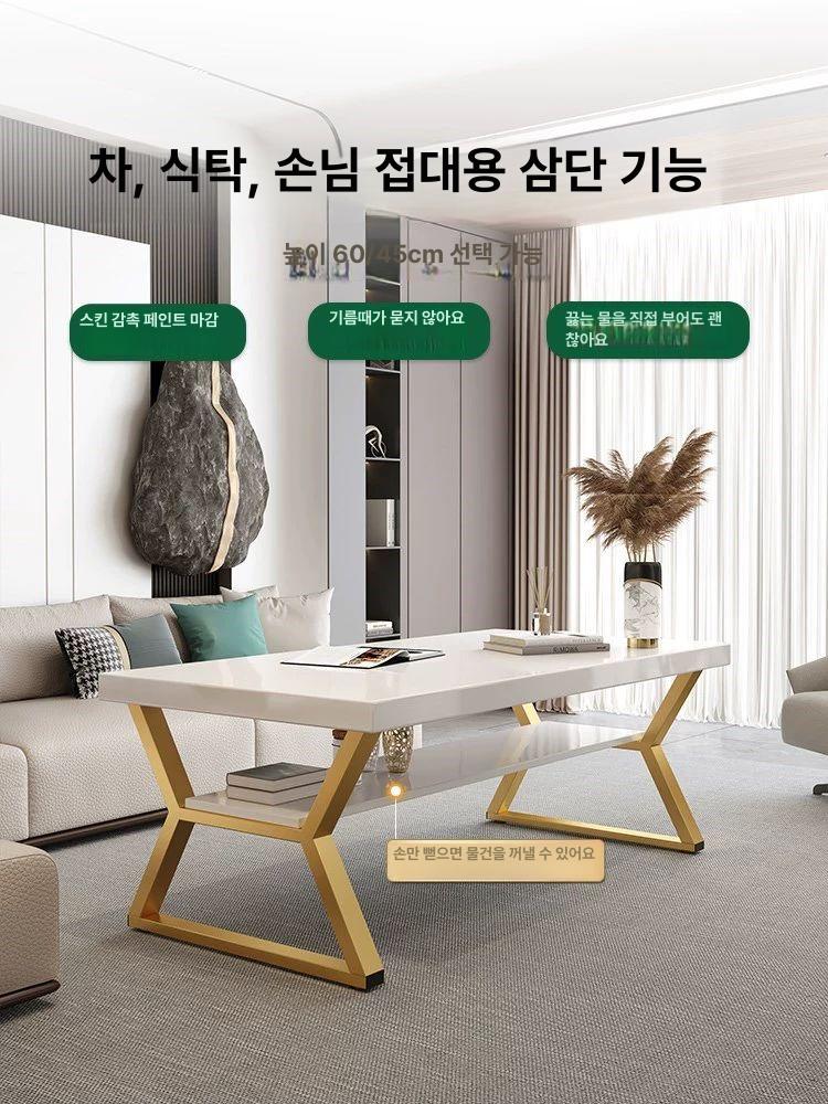 소파 높은거실테이블 길이 색상 너비 좌탁 거실용탁자 커피 심플 인테리어 디자인 - 상세 이미지 2