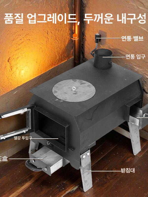 가정용 나무 난로 무쇠 다기능 실내용 오븐 석탄 화로 엘보우 캠핑용 굴뚝 난방용 - 상세 이미지 5