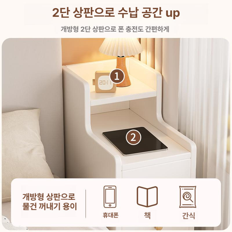 틈새서랍장 서랍장 슬림 원목 슬림서랍장 옷 수납함 미니 수납장 틈새 공간 드레스룸 폭좁은 - 상세 이미지 2
