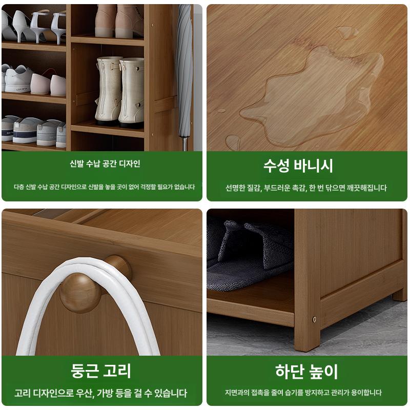 틈새 신발장 원목 슬림 현관 소형 실내화 운동화 슬리퍼 수납 매장용 이미지 6