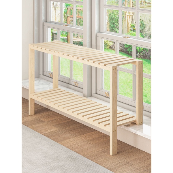 고급 원목 진열대 발코니 화분거치대 정리대 화분선반 접이식 2칸 100 x 30x30 6다리 차콜 로스트 - 상세 이미지 5