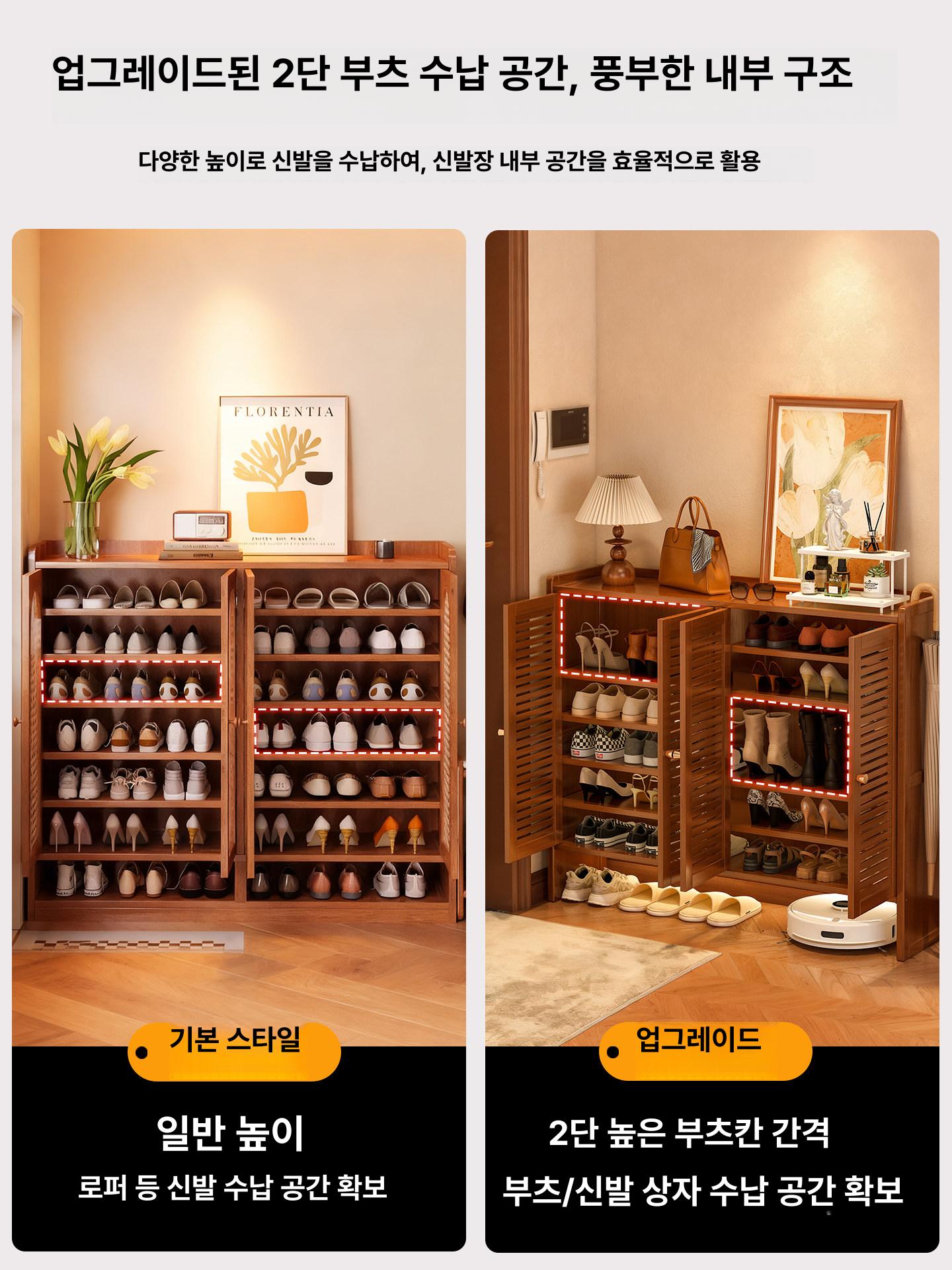 현관 신발장 조립식 수납장 원룸 슬림 캐비닛 사무실 인테리어 수납 우드 가구 - 상세 이미지 5