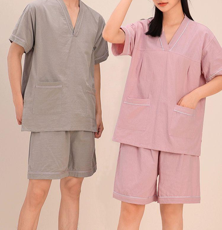 찜질복 여성 빅사이즈 황토 숯 사우나복 마사지 단체복 기능성 회색 - 상품 이미지