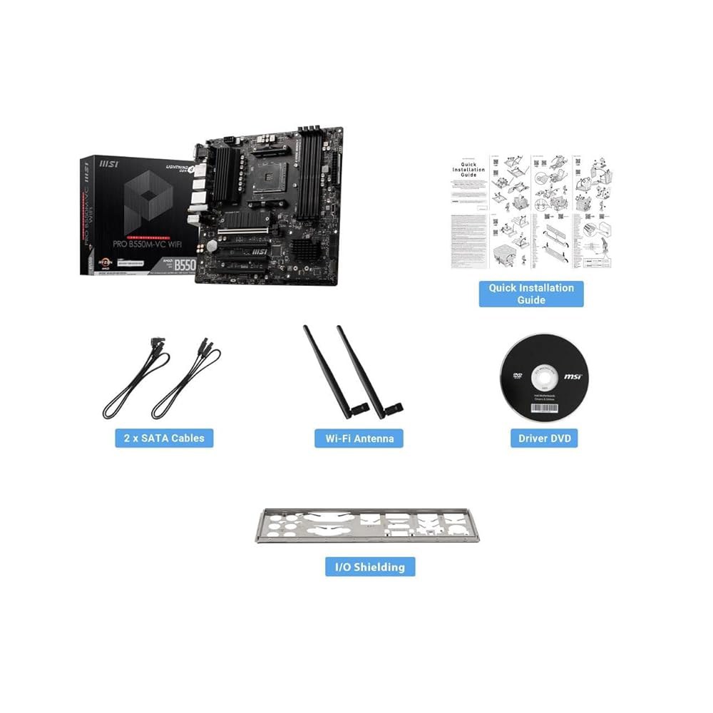 MSI PRO B550M-VC WiFi Pro 시리즈 마더보드(AMD Ryzen 5000 시리즈, AM4, DDR4, PCIe 4.0, SATA 6Gb /s, M.2, USB 3. - 상세 이미지 2