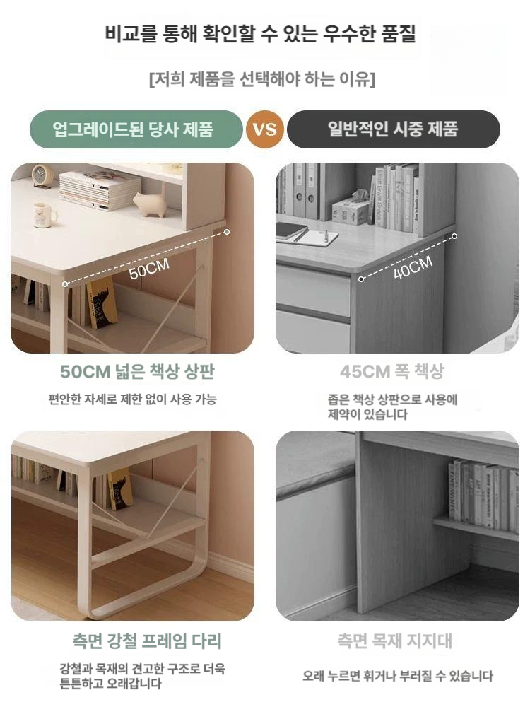 테이블 엔틱 컴퓨터책상 서재책상 코너 일자형 사무실 탁자 ㄱ자 공부방 간이 모던 - 상세 이미지 4