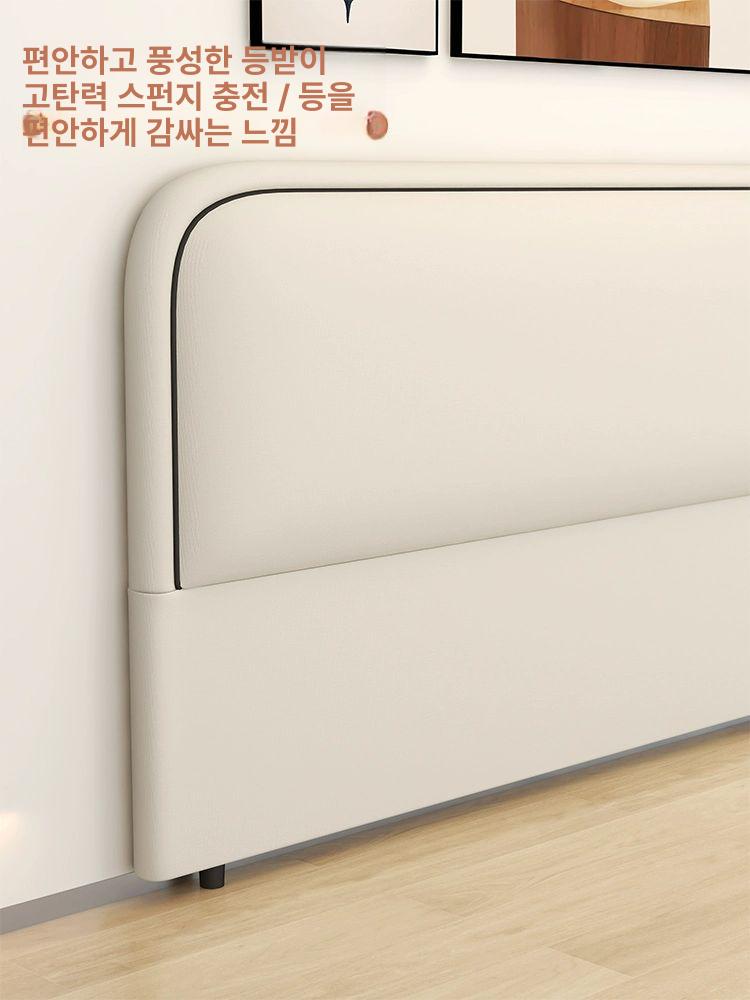 북유럽 침대헤드프레임 패브릭 모던 쿠션 퀸 침대프레임 심플 침실 등받이 킹 베드 프레임 - 상세 이미지 3