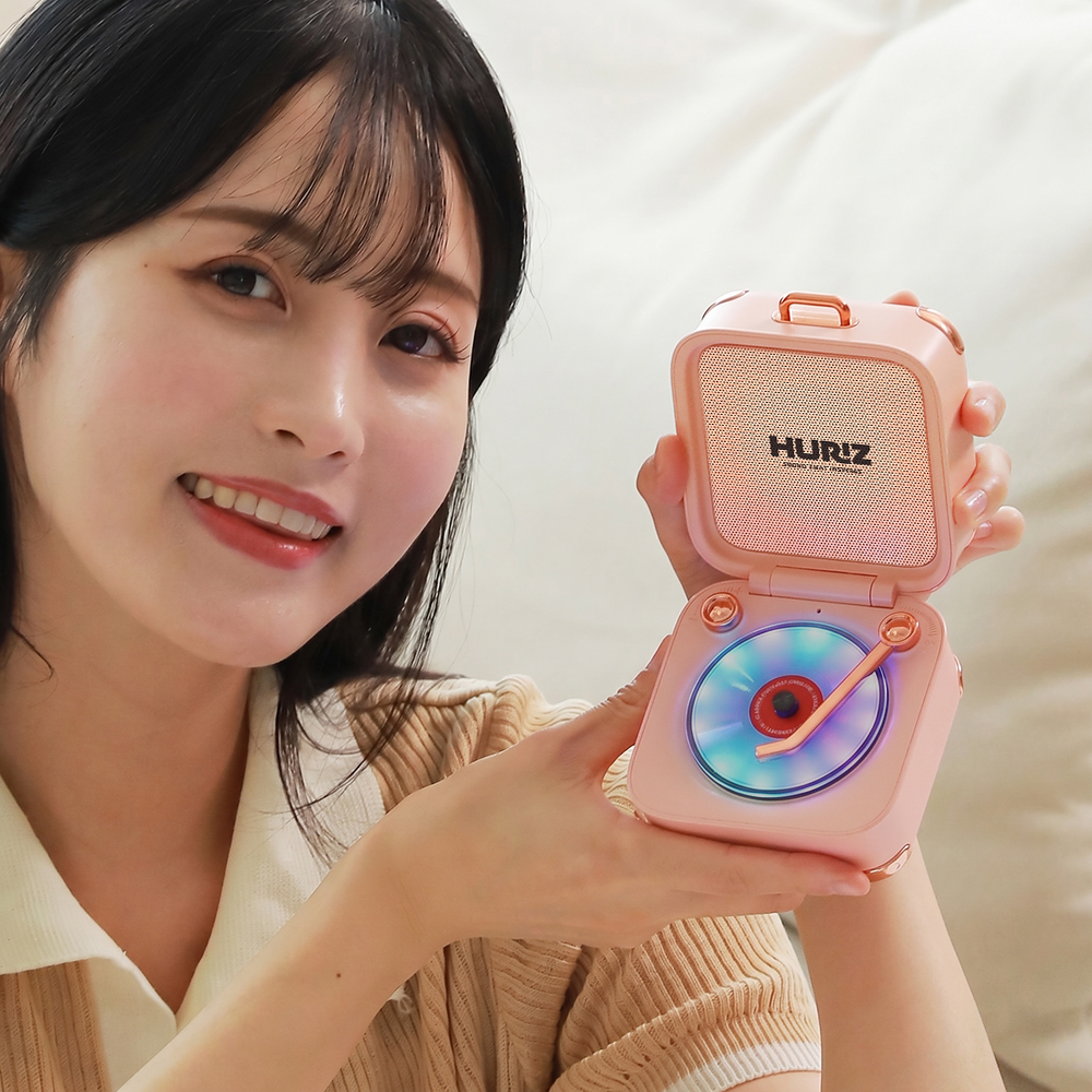 휴라이즈 HR-STB150(핑크) 폴딩형 블루투스 스피커 PC 캠핑 선물 인테리어 - 상품 이미지