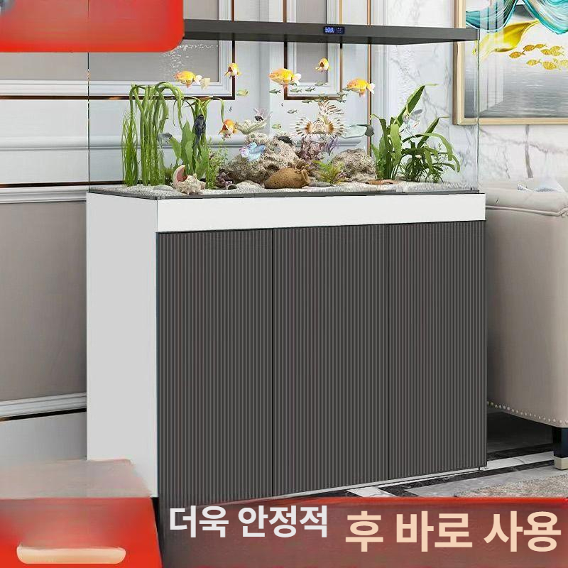 수족관 어항받침대 수납형 캐비닛 원목 어항 거치대 선반 대형 수조선반 테이블 철제 거실 - 상세 이미지 3