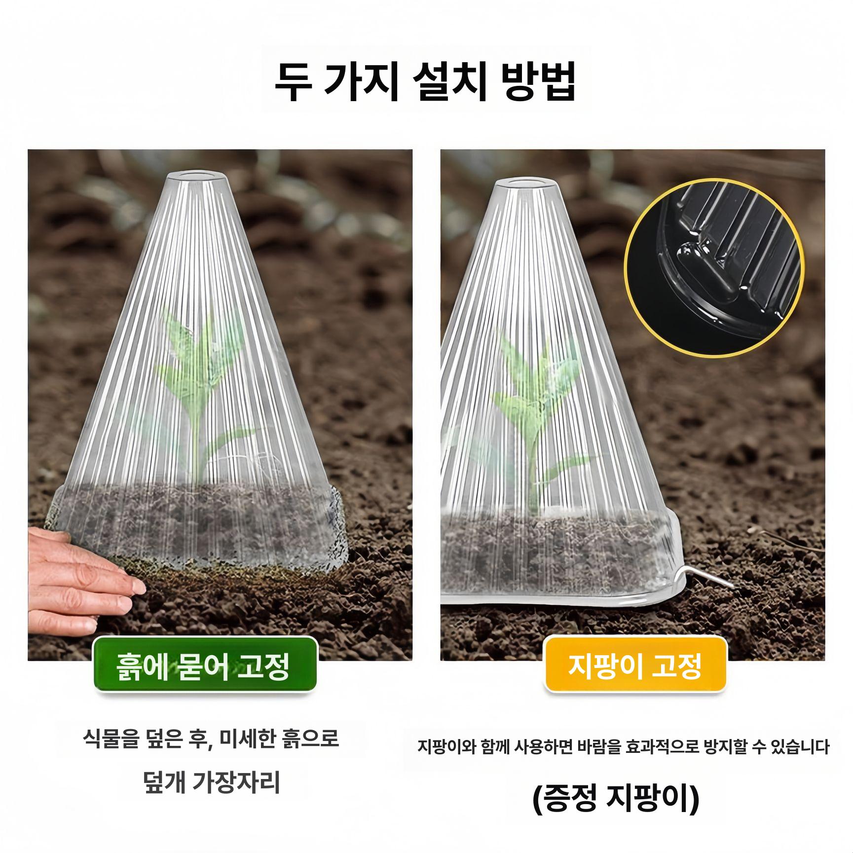 모종 소형 보호커버 방충 하우스 식물돔 방한 고깔 방지 해충 식물투명온실 보온 - 상세 이미지 4
