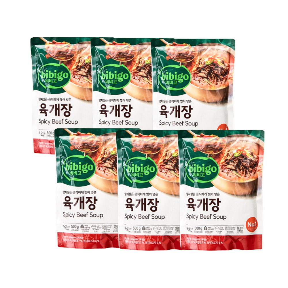 비비고 육개장 500g x6개 즉석국 - 상품 이미지
