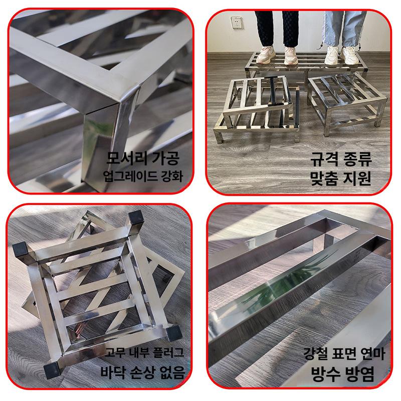 스텐 화분받침대 사각 대형 바퀴달린 물받이 스탠드 돌리 강화 브래킷 식물 거치대 - 상세 이미지 4