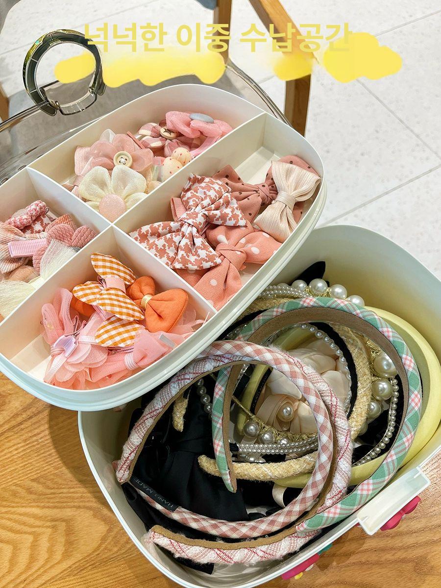 악세사리함 공주 보석함 정리함 머리핀 리본 주얼리 크림 네일아트 헤어 - 상세 이미지 2