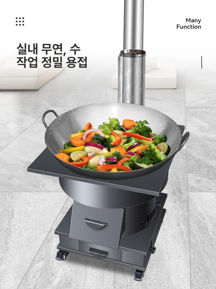화덕 가마솥 야외 무쇠 그릴 숯불 바베큐 장작 캠핑화로대 주물 캠핑용 가정용 화구 - 상세 이미지 2