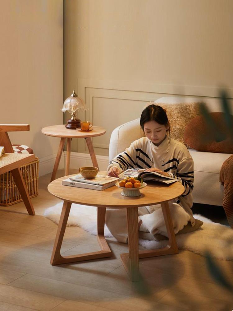 원형 쇼파테이블 모던 디자인 빈티지 럭셔리 거실좌탁 엔틱 스타일 원목좌탁 - 상세 이미지 3