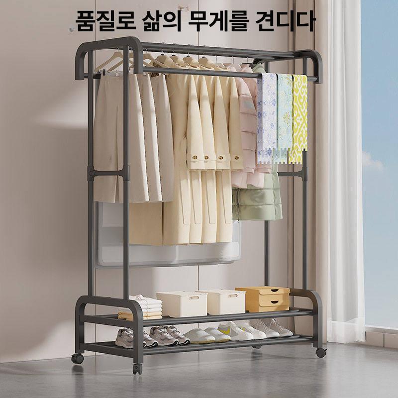 이동식 행거 아치형 옷장 스탠드옷걸이 수납 바퀴 고정식 디스플레이 철제옷걸이 모던 - 상세 이미지 3