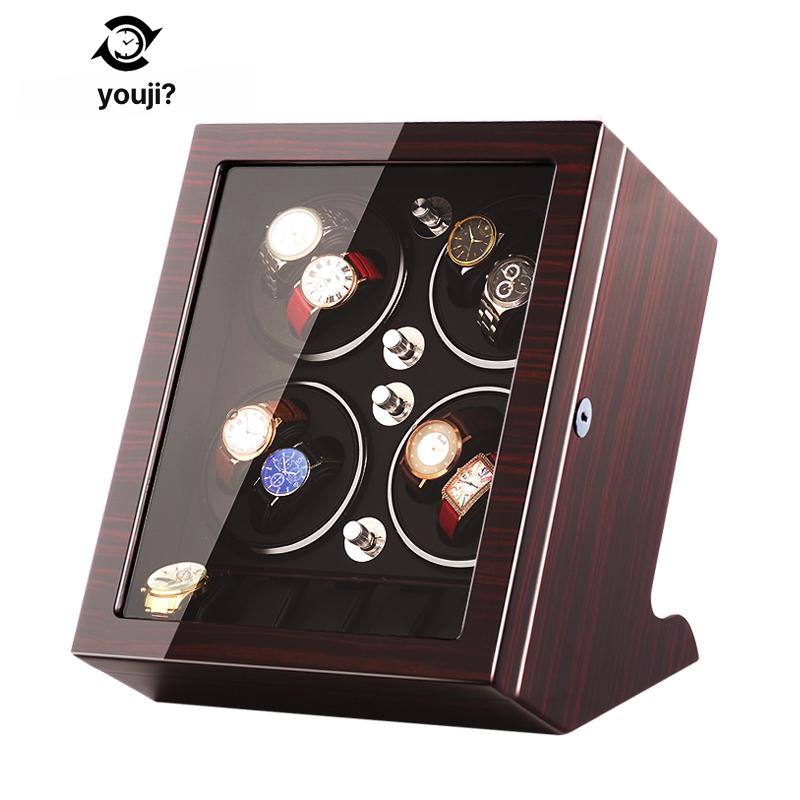 자동 시계 와인더 보관함 럭셔리 시계보안 수동감기 방지 회전식 보관 상자 - 상세 이미지 5