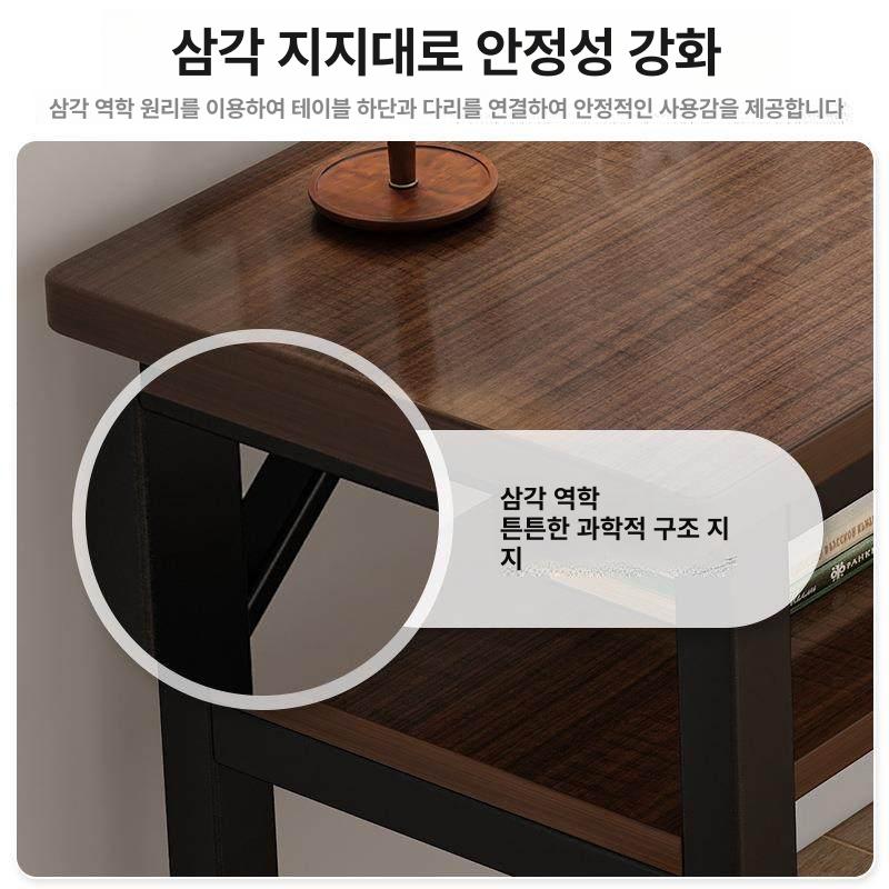 슬림 긴테이블 원목책상 홈오피스 카페용 창가 공부데스크 모던 헤어라인 블랙 오크 가구 - 상세 이미지 4