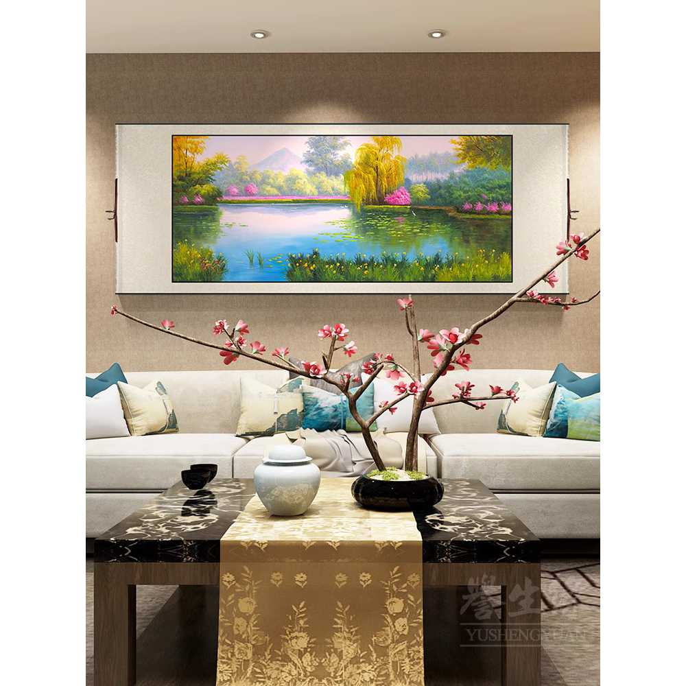 공예 풍경화 DIY 60x158cm 대형 산수 유럽 예쁜 해바라기 사과 공작 비즈보석십자수 - 상세 이미지 4
