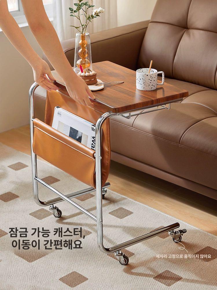 이동식 사이드테이블 간이 철제 높이 조절 바퀴달린 보조 - 상세 이미지 3