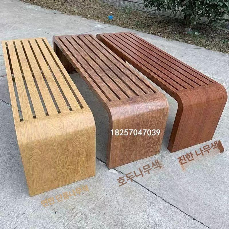 버스정류장 평벤치 야외용 등받이 컬러 정원 야외벤치의자 주물 좌석 대기실 철제벤치 - 상세 이미지 2