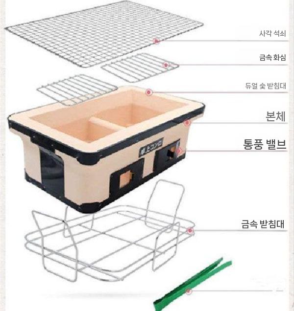 일본 화로팬 야키니꾸 그릴망 불판 바베큐그릴 화로 석쇠 일본식 가정용 야키니쿠 - 상세 이미지 4
