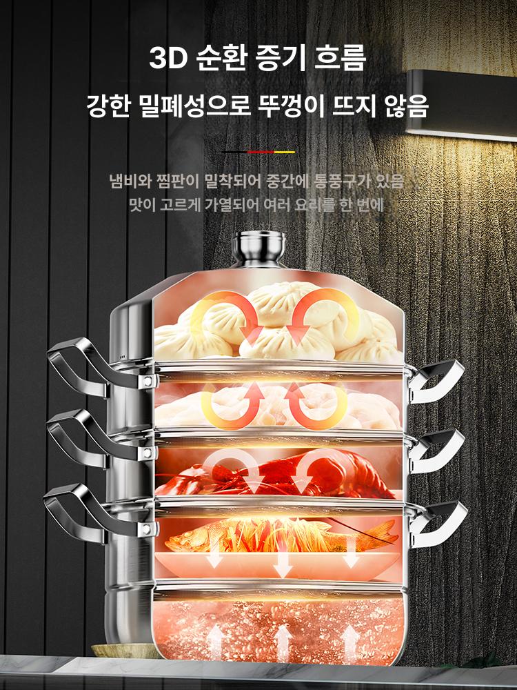4단 찜솥 대형 스텐 업소용 스테인레스대형찜판 대용량 찜 찜기 만두 찐빵 초두꺼운 - 상세 이미지 2