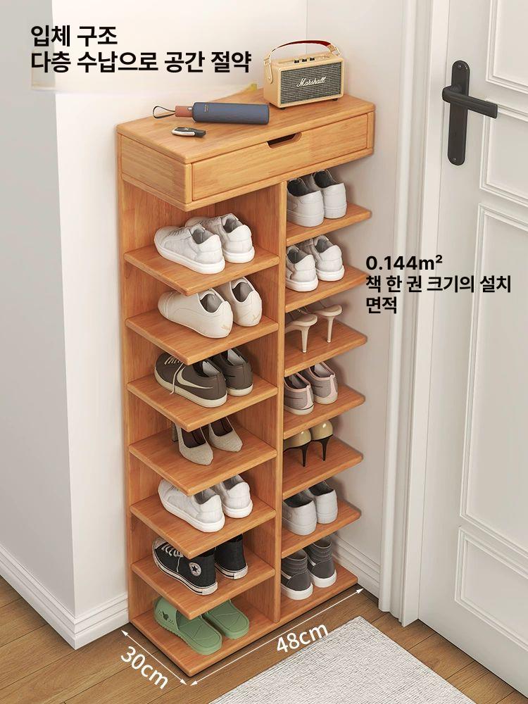현관신발장 수납장 좁은 현관 현관수납장 의자 슬림신발장 얇은 미니 정리 신발장 틈새신발장 - 상세 이미지 3