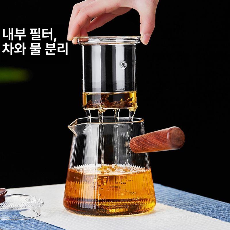 내열유리 티포트 찻주전자 거름망 세트 차 우려내기 가정용 조리도구 - 상세 이미지 2