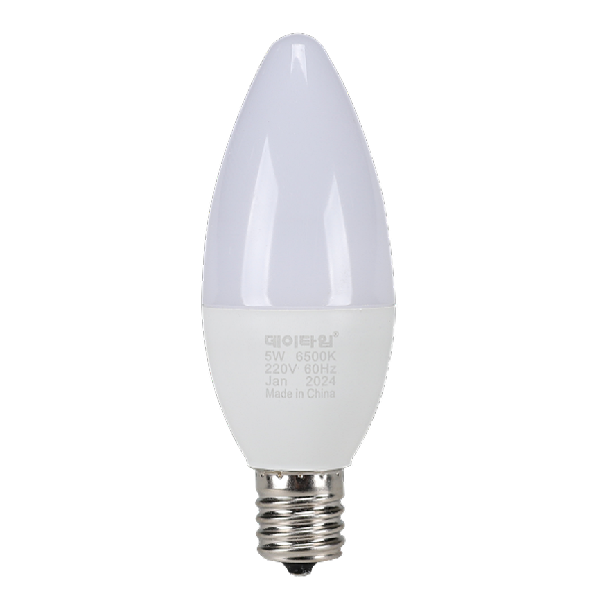 LED 촛대구 불투명 5W E17 주광색 6500K 촛불 꼬마 전구 램프 데이타임 - 상세 이미지 2
