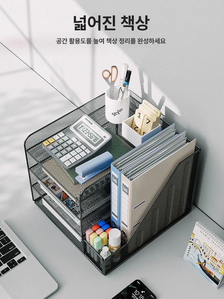 서류함 문서함 책상 선반 수납함 아테네 트레이 철제 철제서류함 사무실 정리 정리대 다용도 - 상세 이미지 3