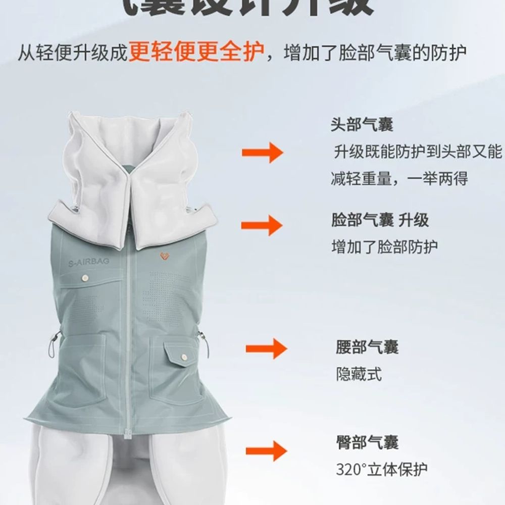 안전 조끼 에어백 작업용 개인보호구 남성 추락방지 카키 네이비 애프리콧 이미지 6