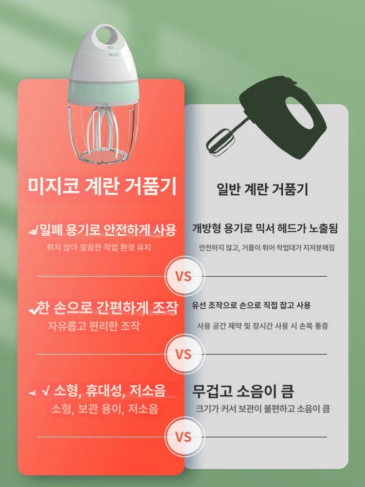계란머랭치기 휘핑기 충전식 자동 스탠드믹서 머랭기계 레귤러 우유 믹싱기 상품 반죽 전기 - 상세 이미지 4