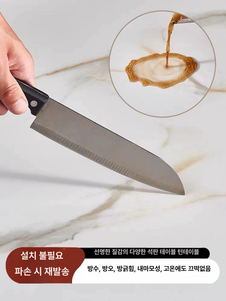 회전식 중식 대형 업소용 식탁 상판 철제 프레임 빈티지 화이트 패턴 원탁 - 상세 이미지 3